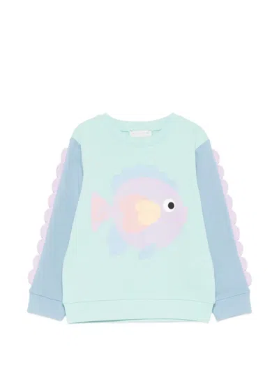 Stella Mccartney Fish-appliqué Sweatshirt In Blue