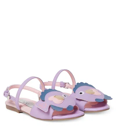 Stella Mccartney Kids' Fish Motif Strappy Sandals In Purple