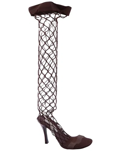 Stella Mccartney Fishnet Rubber Sandal In Brown