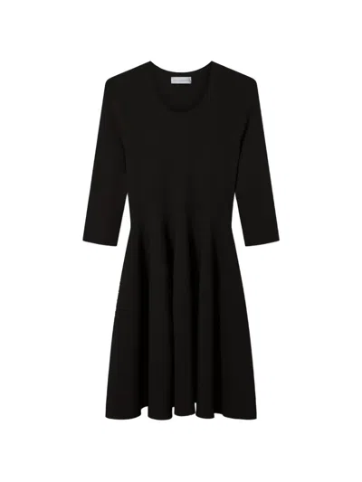 Stella Mccartney Fit-and-flare Knitted Dress In Black