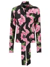 Stella Mccartney Fitted Silk Blouse With Poppy Print In Black