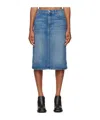 Stella Mccartney Bluesnap Denim Midi Skirt In Blue