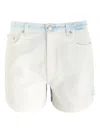 Stella Mccartney Panelled Stretch-denim Shorts In White