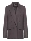 Stella Mccartney Stella Mc Cartney Chocolate Coloured Wool Double Breasted Jacket In Dark Chocolate