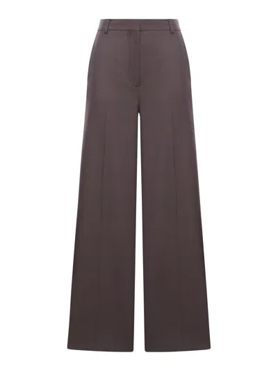 Stella Mccartney Flannel Flared Trousers In Brown