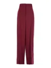Stella Mccartney Flannel Loose Trouser In Burgundy