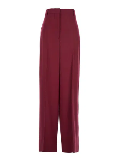 STELLA MCCARTNEY BORDEAUX PANTS WITH CONCEALED CLOSURE ON THE FRONT