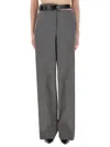 Stella Mccartney Flannel Pants With Belt In Gray