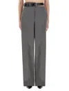 Stella Mccartney Flannel Pants With Belt In Gray