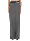 Stella Mccartney Flannel Pants With Belt In Gray