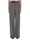 Stella Mccartney Flannel Pants With Belt In Gray
