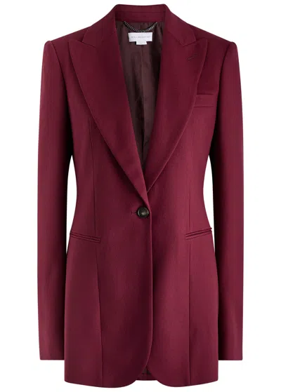 Stella Mccartney Flannel Wool Blazer In Burgundy