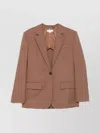 Stella Mccartney Womens Single-breasted Notch-lapel Wool Blazer Rosewood In Brown
