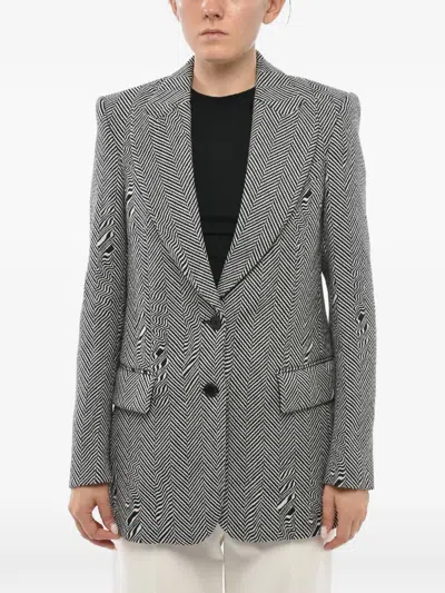 Stella Mccartney Flap-pocket Blazer In Gray