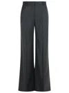 Stella Mccartney Flare Grey Wool Pants Cenere In Gray