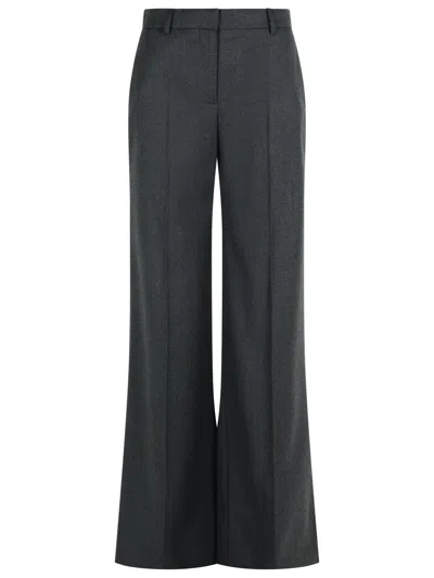 Stella Mccartney Flare Grey Wool Pants Cenere In Gray