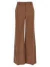 Stella Mccartney Wool Trousers With Wide Leg And Front Crease In Brown