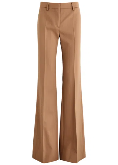 Stella Mccartney Flared-leg Wool-blend Trousers In Beige