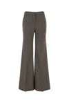 Stella Mccartney Wool Micro Houndstooth Flared Trousers In Gray