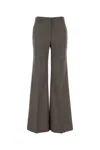 Stella Mccartney Micro Houndstooth Wool Trousers With Flared Leg