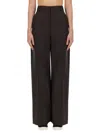Stella Mccartney Tailored Flared Pants In Wool In Brown