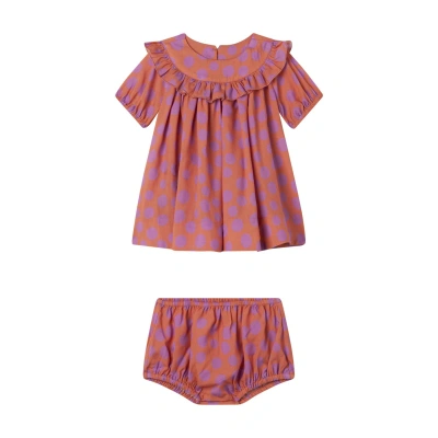Stella Mccartney Babies' Flared Polka Dot Dress In Pink