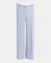 Stella Mccartney Flared Suiting Wool Trousers In Blue