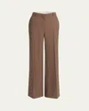 Stella Mccartney Flared Suiting Wool Trousers In Brown