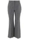 Stella Mccartney Flared Wool Tailored Trousers In Gray