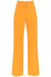 Stella Mccartney Womens Bright Orange Structured-waistband Flared-leg High-rise Woven Trousers In Bright Orange (orange)