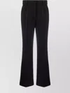 Stella Mccartney Flared Trousers With Front Pleats And Pockets In Black