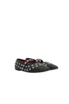 Stella Mccartney Ryder Snap Studded Mary Jane Ballet Flat In Black
