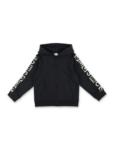Stella Mccartney Kids' Fleece Zip Hoodie In Black
