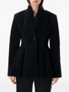 Stella Mccartney Fleece-texture Flared Jacket In Black