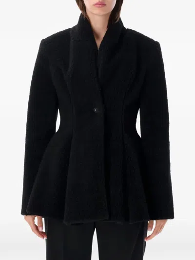 Stella Mccartney Fleece-texture Flared Jacket In Black