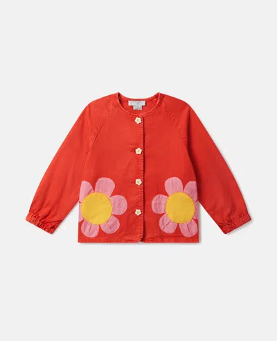 Stella Mccartney Floral Appliqué Cardigan In Red