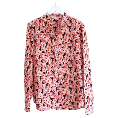Pre-owned Stella Mccartney Floral Blossom Print Silk Shirt, It34/uk2, New In Sand