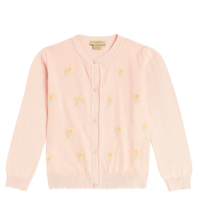 Stella Mccartney Kids' Floral Cotton Cardigan In Pink