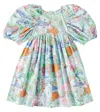 Stella Mccartney Floral Cotton Dress In Blau
