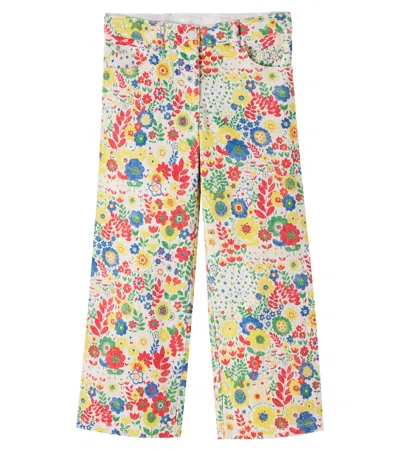 Stella Mccartney Floral Cotton Gabardine Pants In Multi
