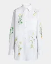 Stella Mccartney Womens Pure White Embroidered Welt-pocket Cotton-poplin Shirt In Pure White