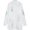 Stella Mccartney Womens Pure White Embroidered Welt-pocket Cotton-poplin Shirt In Pure White