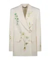 Stella Mccartney Floral Embroidered Double-breasted Blazer In Neutral