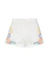 Stella Mccartney Floral-embroidered Linen-blend Shorts In White