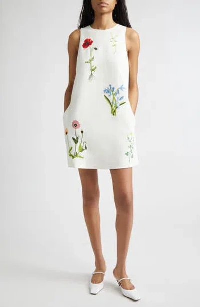 Stella Mccartney Floral Embroidered Minidress In White