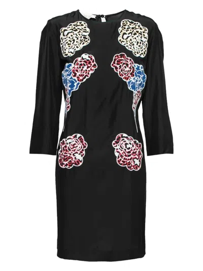 Pre-owned Stella Mccartney Floral-embroidered Shift Dress