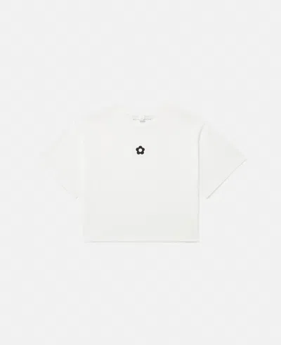 Stella Mccartney Floral Graphic Cropped T-shirt In White