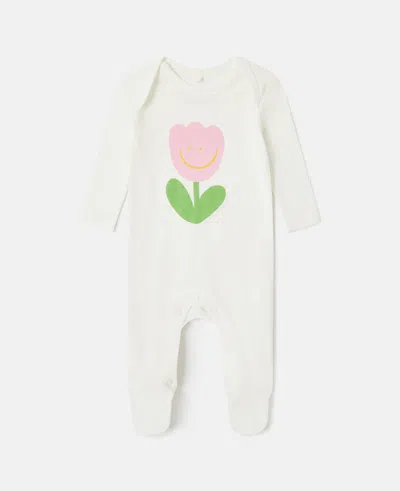 Stella Mccartney Floral Graphic Hat And Romper Set In Yellow