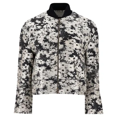 Pre-owned Stella Mccartney Floral Jacquard Bomber Jacket In Gray