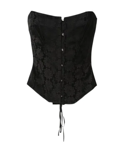 STELLA MCCARTNEY STELLA MCCARTNEY FLORAL-JACQUARD STRAPLESS CORSET TOP